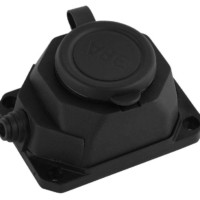 Колодка удлинителя 1-м с/з 16А IP44 K-1e-B-IP44 каучук черн. Эра Б0044543