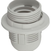 Патрон E27 с кольцом пластиковый белый (х50) (50/400/4800) Эра Б0043748