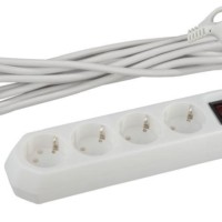 Удлинитель сетевой с фильтром 4х1.5м с/з 10А IP20 USF-M-4es-1.5m-W ПВС 3х0.75 с выкл. бел. Эра Б0019741