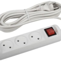 Удлинитель сетевой ЭРА U-3s-5m-2×1 б/з с выкл. 3-м 5м ПВС 2×1мм2 10А