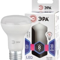 Лампа СДЛ LED R63-8W-860-E27 R63 8Вт рефлектор E27 холод. бел. Эра Б0048024