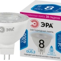 Лампа СДЛ STD LED Lense MR16-8W-840-GU5.3 8Вт MR16 софит 4000К нейтр. бел. GU5.3 650Лм 170-265В линзованная Эра Б0054939