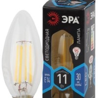 Лампа СДЛ филаментная F-LED B35-11W-840-E14 11Вт B35 свеча 4000К нейтр. бел. E14 Эра Б0046987