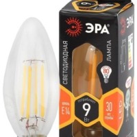 Лампа СДЛ филаментная F-LED B35-9w-827-E14 B35 9Вт свеча E14 тепл. бел. Эра Б0046991