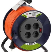 Удлинитель силовой на пластик. катушке 4х50м б/з 10А IP20 RPx-4s-2х1.5-50m ПВС 2х1.5 Эра Б0046831