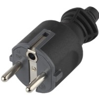 Вилка V4(B) 16А с заземл. прямой ввод (10/200/6000) черн. ЭРА Б0019189