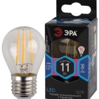 Лампа СДЛ филаментная F-LED P45-11W-840-E27 11Вт P45 шар 4000К нейтр. бел. E27 Эра Б0047015