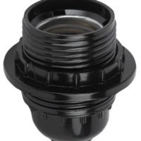 Патрон E27 с кольцом бакелитовый чёрный (х50) (50/200/4800) Эра Б0044084