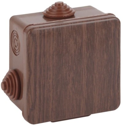 Коробка КМЭР ОП КОР 65х65х50мм с гермовводами 4 вх. IP54 дуб Эра Б0043228