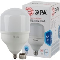 Лампа СДЛ высокомощная STD LED POWER T160-65W-4000-E27/E40 65Вт T160 колокол 4000К нейтр. бел. E27/E40 (переходник в компл.) 5200Лм Эра Б0027923