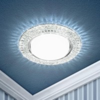 Светильник точечный DK LD26 SL/WH GX53 декор со светодиод. подсветкой прозр. Б0029638