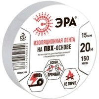 Изолента ПВХ 15ммх20м бел. ЭРА C0036546