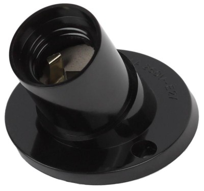 Патрон E27 настенный бакелитовый чёрный (х50) (50/200/3600) Эра Б0044082