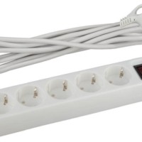 Удлинитель сетевой с фильтром 5х3м с/з 10А IP20 USF-5es-3m-W ПВС 3х0.75 с выкл. бел. Эра Б0019033