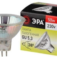 Лампа галогенная GU5.3-JCDR (MR16) 50Вт-230В-Cl ЭРА C0027365