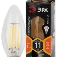 Лампа СДЛ филаментная F-LED B35-11w-827-E14 B35 11Вт свеча E14 тепл. бел. Эра Б0046985