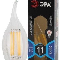 Лампа СДЛ филаментная F-LED BXS-11W-840-E14 BXS 11Вт свеча на ветру 4000К нейтр. бел. E14 Эра Б0047002
