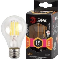 Лампа СДЛ филаментная F-LED A60-15W-827-E27 A60 15Вт груша E27 тепл. бел. Эра Б0046981