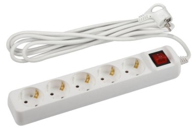 Удлинитель сетевой ЭРА U-5es-5m-3×1,5 с/з с выкл. 5-м 5м ПВС 3×1.5мм2 16А