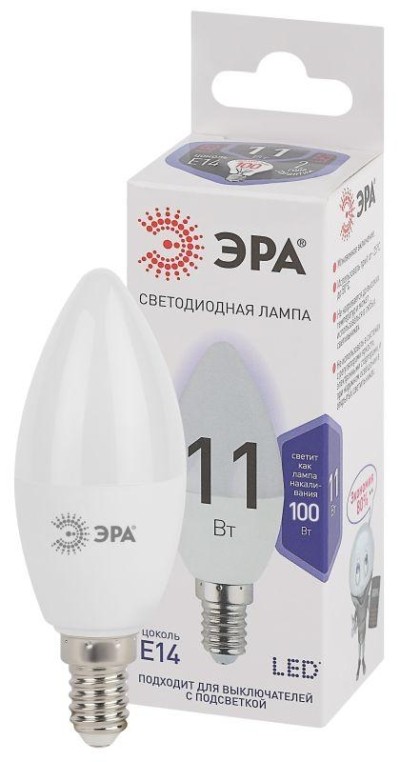 Лампа СДЛ B35-11w-860-E14 свеча 880Лм Эра Б0032984