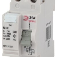 Выключатель дифференциального тока (УЗО) 2п 25А/30мА ВД-40 (электронное) SIMPLE-mod-42 ЭРА Б0039262