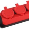 Колодка удлинителя 3-м с/з 16А IP44 K-3e-RED-IP44 каучук красн. Эра Б0044552