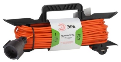 Удлинитель силовой шнур на рамке 1х20м б/з 10А IP44 UFx-1-2х1.0-20m-IP44 ПВС 2х1 Эра Б0043040