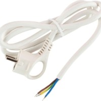 Шнур сетевой с вилкой ЭРА U-3×1,5-1,5m-W с заземлением 1,5м ПВС 3×1,5мм2 белый