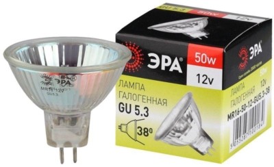 Лампа галогенная GU5.3-MR16-50Вт-12В-Cl ЭРА C0027358