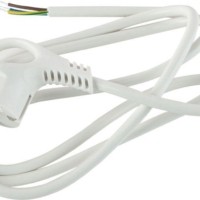 Шнур сетевой с вилкой ЭРА U-3×1,5-3m-W с заземлением 3м ПВС 3×1,5мм2 белый