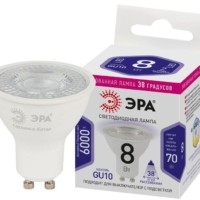 Лампа СДЛ STD LED Lense MR16-8W-860-GU10 GU10 8Вт линзованная софит холод. бел. свет Эра Б0054943