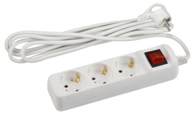 Удлинитель сетевой ЭРА U-3es-3m-3×1,5 с/з с выкл. 3-м 3м ПВС 3×1.5мм2 16А