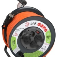 Удлинитель силовой ЭРА RMx-4es-3×2.5-30m-IP44 на металлической катушке с/з и с выкл.ючателем 4-м 30м ПВС