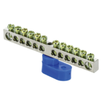 Шина “0” N (6×9мм) 12 отв, цинк синий угловой изолятор EKF PROxima