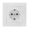 Валенсия розетка 1-местная с/з 16А белая с защ, штор, EKF PROxima