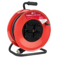 Удлинитель силовой на катушке Гефест 2.0 4-м 30м с/з и предохранителем КГ 3*2,5 16А/3,5кВт IP44 PROxima