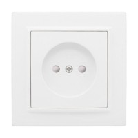 Минск Розетка 1-местная СП, 10 А, с защ,штор,, белая EKF Basic