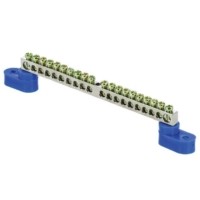 Шина “0” N (6×9мм) 20 отв, цинк 2 синих угловых изолятора EKF PROxima