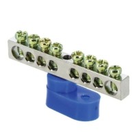 Шина “0” N (6×9мм) 8 отв, цинк синий угловой изолятор EKF PROxima