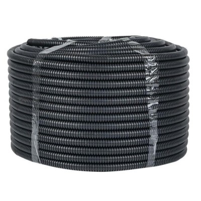 Гофротруба FRHF для кабеля негорючая безгалогеновая с протяжкой/зондом d16мм 100м чёрная EKF-Plast