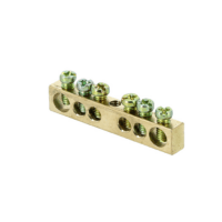 Шина PEN “ноль-земля” (6×9мм) 6 отверстий латунь крепеж по центру EKF PROxima