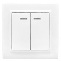 Выключатель 2кл. СП с инд.,10А белый Минск EKF Basic