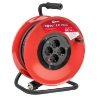 Удлинитель силовой на катушке Гефест 2.0 4-м 50м с/з и предохранителем КГ 3*1,5 16А/3,5кВт PROxima