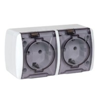 Владивосток Розетка 2-местная 16А с/з с прозрачной крышкой IP54 EKF