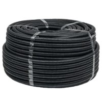 Гофротруба FRHF для кабеля негорючая безгалогеновая с протяжкой/зондом d20мм 100м чёрная EKF-Plast