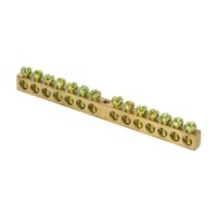 Шина PEN “ноль-земля” (6х9мм) 14 отверстий латунь крепеж по центру EKF PROxima