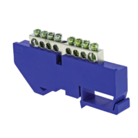 Шина “0” N (6×9мм) 8 отв, цинк синий изолятор на DIN-рейку EKF PROxima