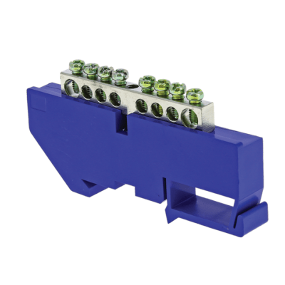 Шина “0” N (6×9мм) 8 отв, цинк синий изолятор на DIN-рейку EKF PROxima