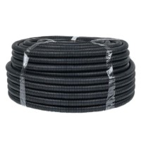 Гофротруба FRHF для кабеля негорючая безгалогеновая с протяжкой/зондом d25мм 75м чёрная EKF-Plast