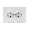 Валенсия розетка 2-местная с/з 16А белая с защ, штор, EKF PROxima